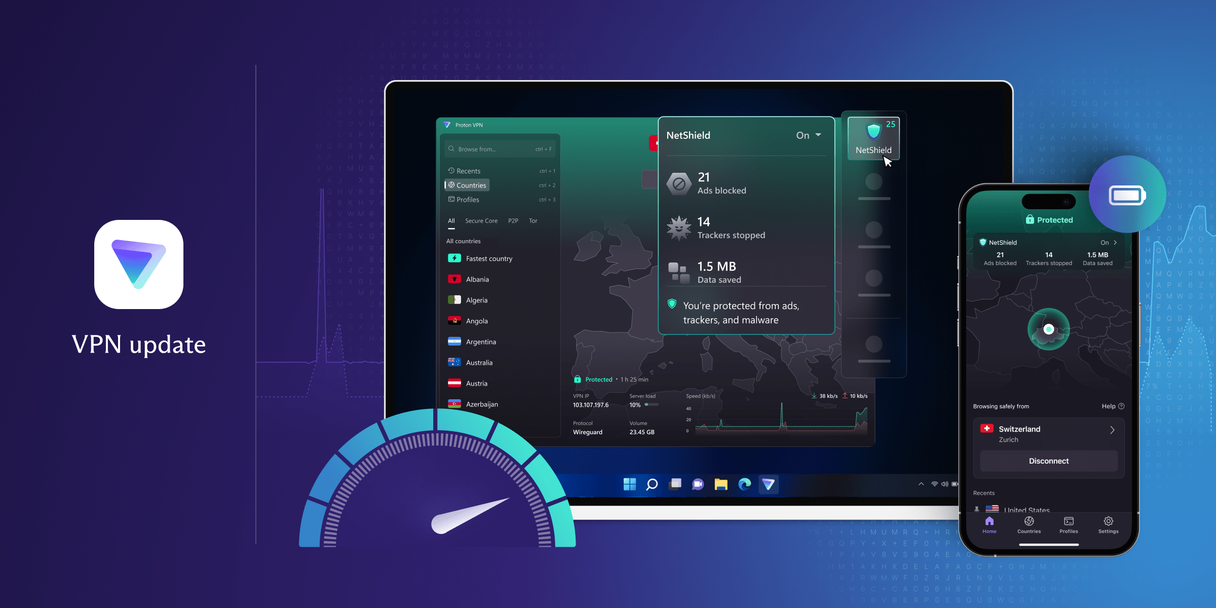 ProtonVPN 界面展示